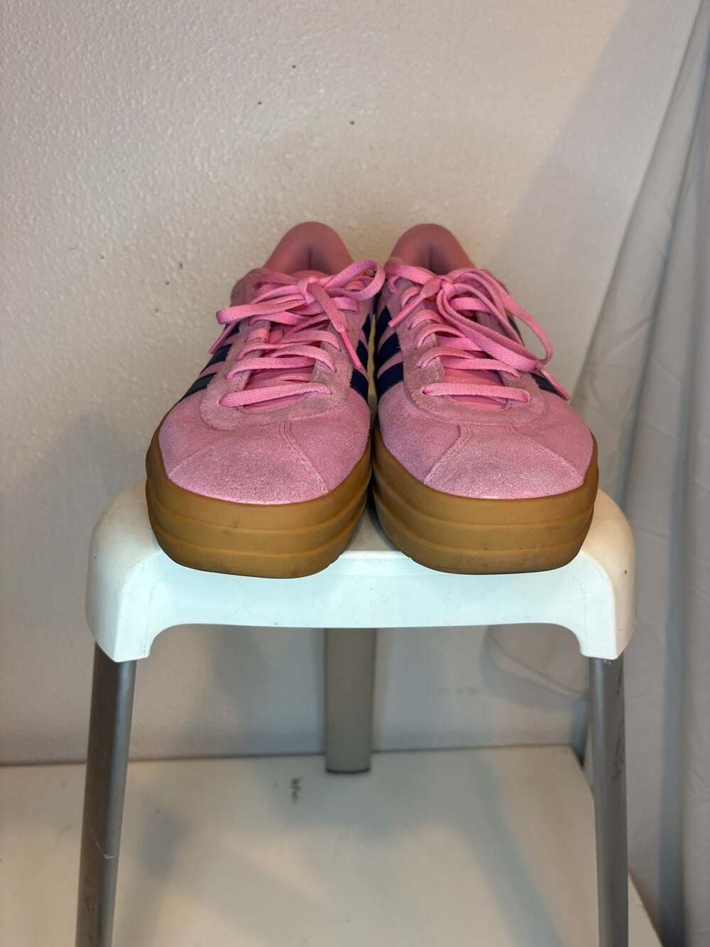 adidas VL Court Bold Women's Platform Sneakers - Pink and Navy Blue 9.5 - Picture 4 of 8